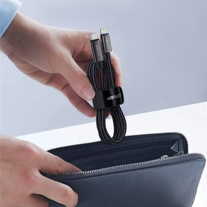 Kabl za prenos podataka i punjenje USB-C - Lightning Acefast C23-01, 30W, 1.2m, Crni