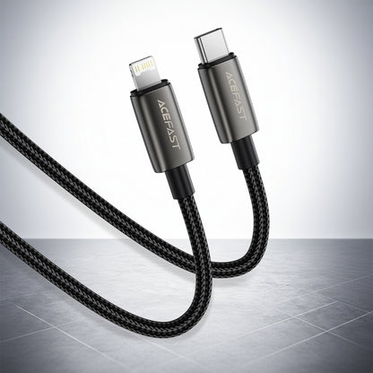 Kabl za prenos podataka i punjenje USB-C - Lightning Acefast C23-01, 30W, 1.2m, Crni