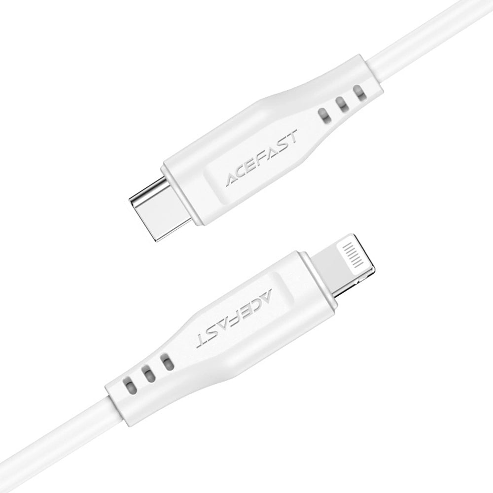 Kabl za prenos podataka i punjenje USB-C - Lightning Acefast C3-01, 30W, 1.2m, Bel