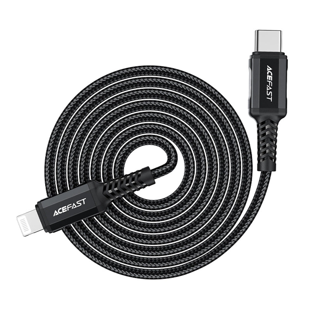 Kabl za prenos podataka i punjenje USB-C - Lightning Acefast C4-01, 30W, 1.8m, Crni