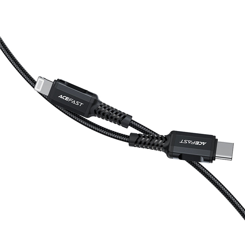 Kabl za prenos podataka i punjenje USB-C - Lightning Acefast C4-01, 30W, 1.8m, Crni