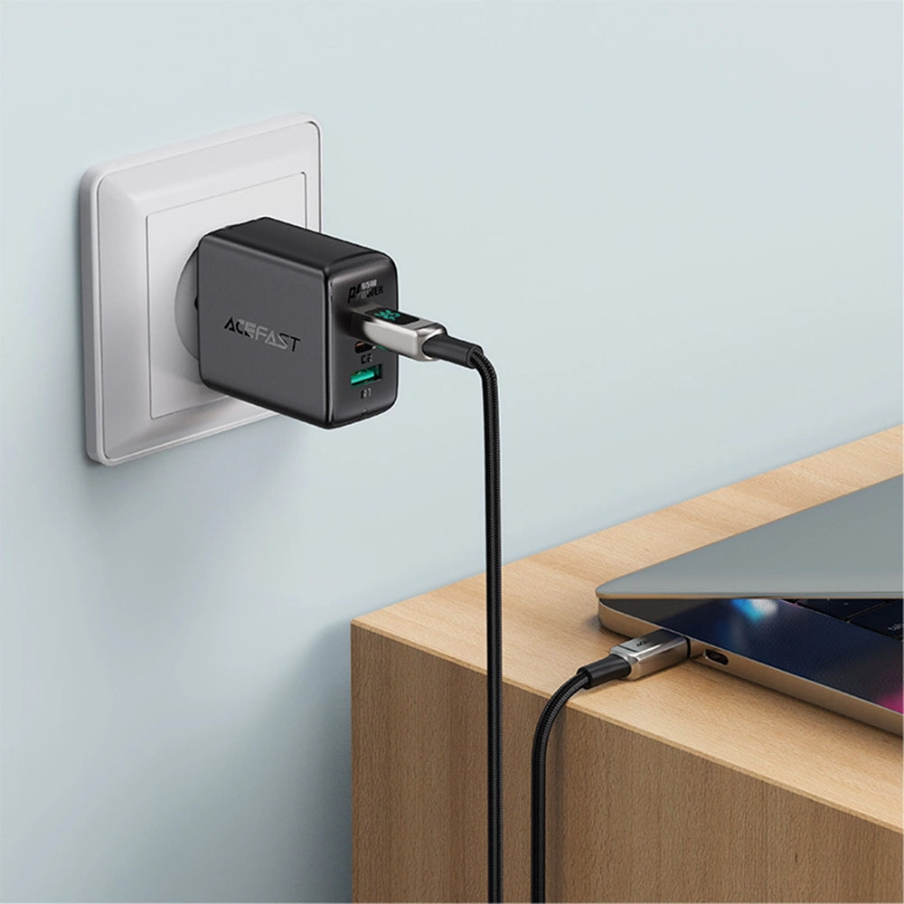 Kabl za prenos podataka i punjenje USB-C - Lightning Acefast C6-01 Display, 20W, 1.2m, Crni