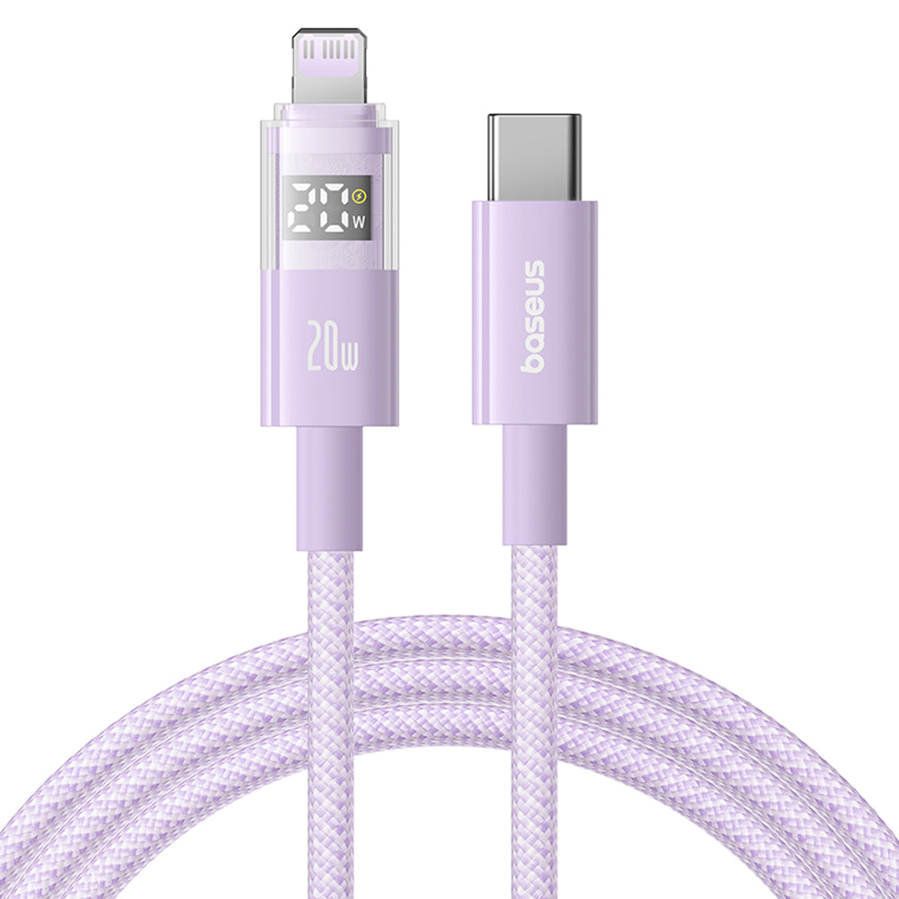 Kabl za prenos podataka i punjenje USB-C - Lightning Baseus Display 2, 20W, 2m, Ljubičasti P10382703511-01