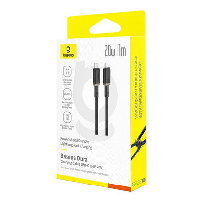 Kabl za prenos podataka i punjenje USB-C - Lightning Baseus Dura Series, 20W, 1m, Zlatno Crni P10377800U01-03