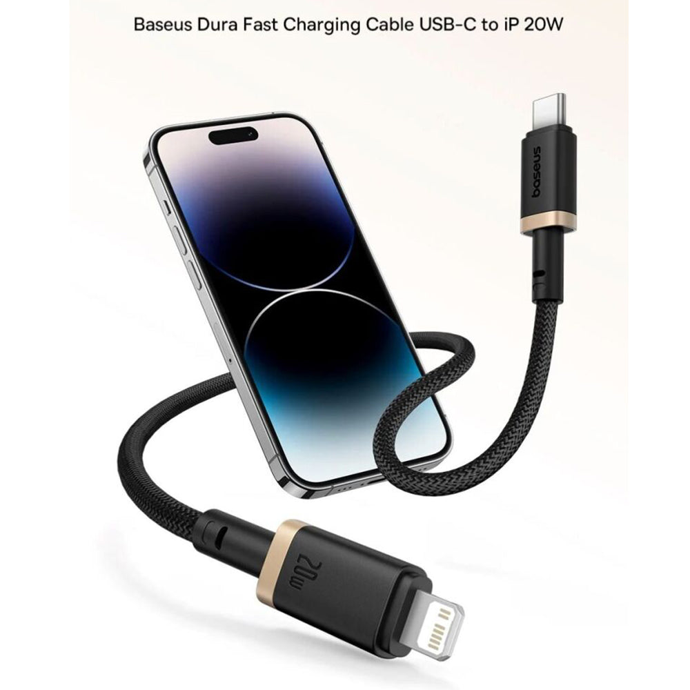Kabl za prenos podataka i punjenje USB-C - Lightning Baseus Dura Series, 20W, 2m, Crveno Crni E0420802