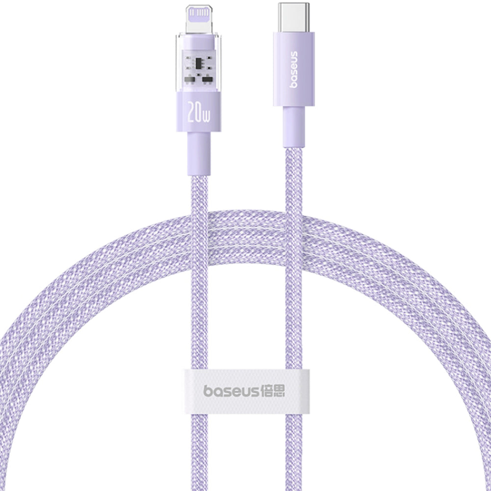 Kabl za prenos podataka i punjenje USB-C - Lightning Baseus Gem, 20W, 2m, Ljubičasti P10373001511-01