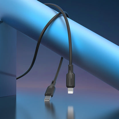 Kabl za prenos podataka i punjenje USB-C - Lightning Borofone BX113 Lenny, 27W, 2m, Crni