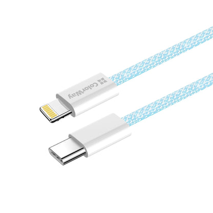 Kabl za prenos podataka i punjenje USB-C - Lightning ColorWay CW-CBPDCL061, 27W, 1m, Plavi