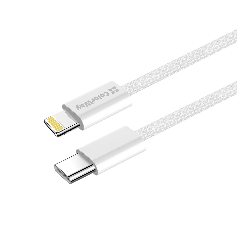 Kabl za prenos podataka i punjenje USB-C - Lightning ColorWay CW-CBPDCL061, 27W, 1m, Sivi