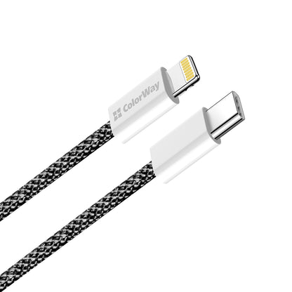 Kabl za prenos podataka i punjenje USB-C - Lightning ColorWay CW-CBPDCL061, 27W, 1m, Crni