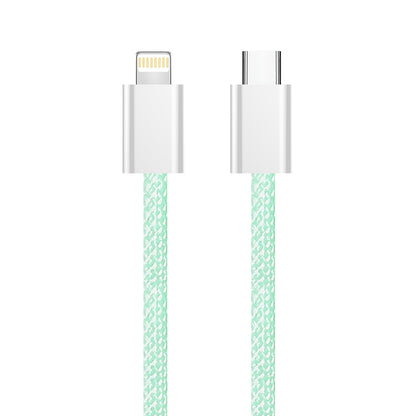 Kabl za prenos podataka i punjenje USB-C - Lightning ColorWay CW-CBPDCL061, 27W, 1m, Zelen.
