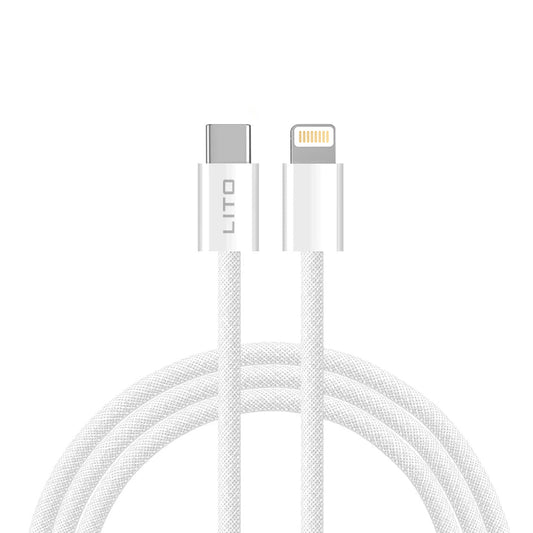 Kabl za prenos podataka i punjenje USB-C - Lightning Lito LD04CL, 27W, 1m, Beli