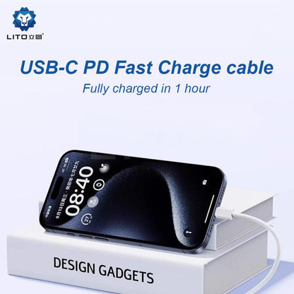 Kabl za prenos podataka i punjenje USB-C - Lightning Lito LD04CL, 27W, 1m, Beli