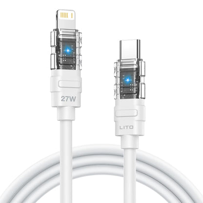 Kabl za podatke i punjenje USB-C - Lightning Lito LD05, 27W, 1m, Beli