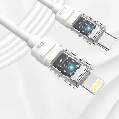 Kabl za podatke i punjenje USB-C - Lightning Lito LD05, 27W, 1m, Beli