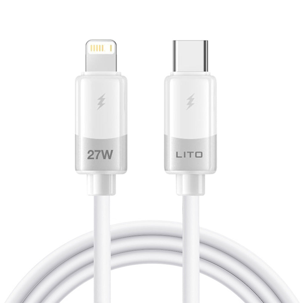 Kabl za podatke i punjenje USB-C - Lightning Lito LD07, 27W, 1m, Beli