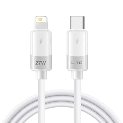 Kabl za podatke i punjenje USB-C - Lightning Lito LD07, 27W, 1m, Beli