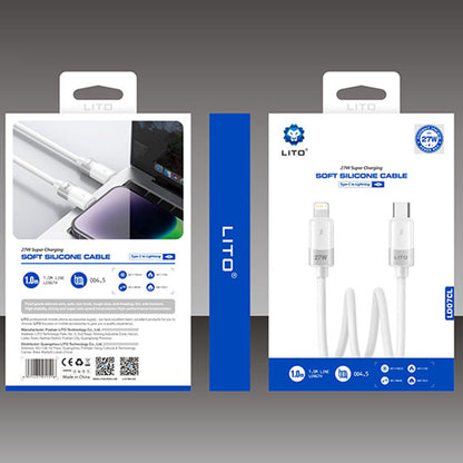 Kabl za podatke i punjenje USB-C - Lightning Lito LD07, 27W, 1m, Beli