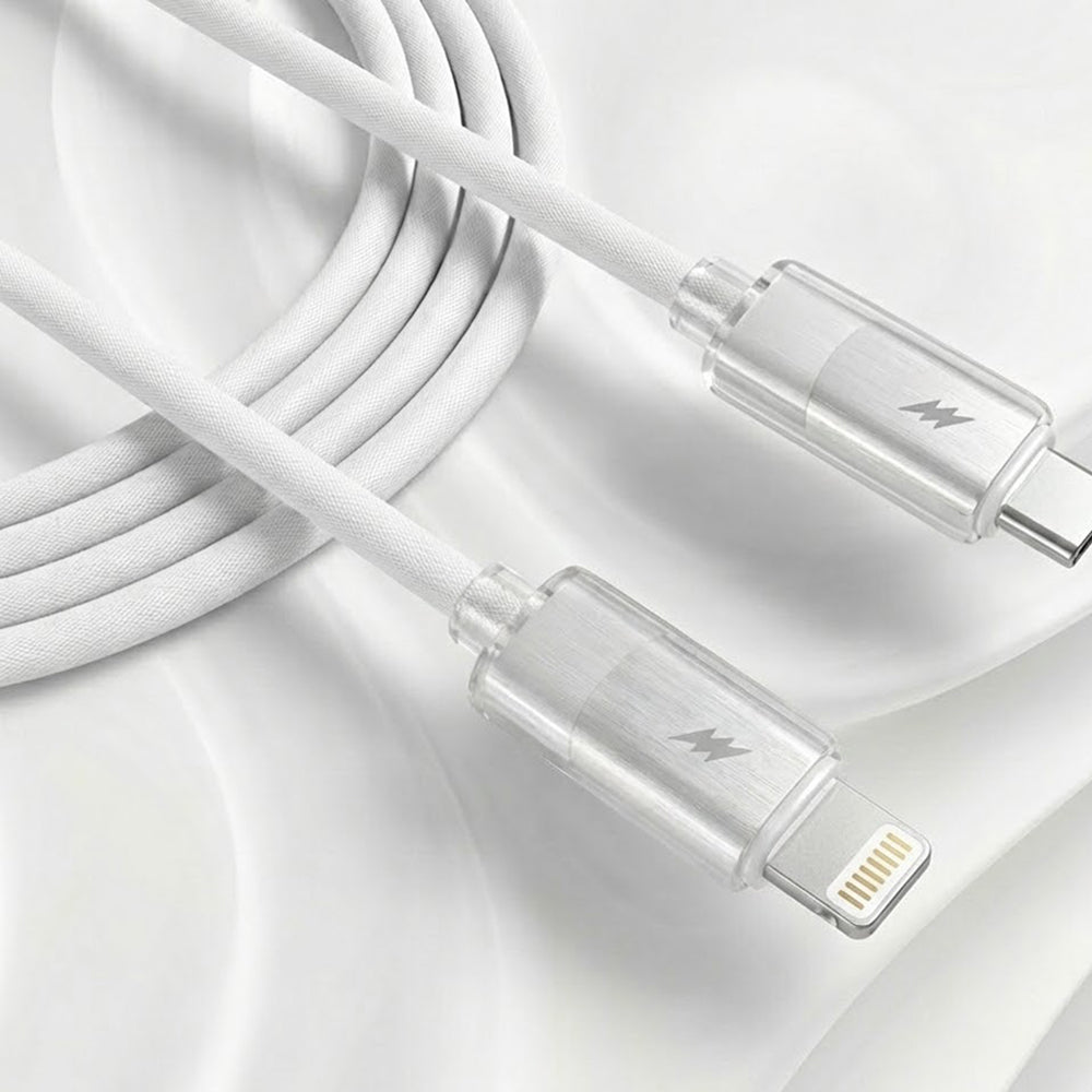 Kabl za podatke i punjenje USB-C - Lightning Lito LD07, 27W, 1m, Beli