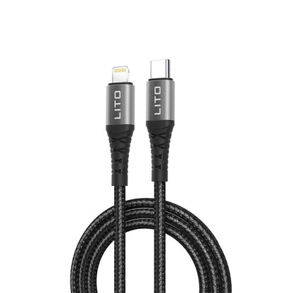 Kabl za prenos podataka i punjenje USB-C - Lightning Lito LD08CL, 27W, 1m, Crni