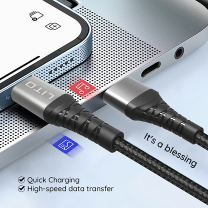 Kabl za prenos podataka i punjenje USB-C - Lightning Lito LD08CL, 27W, 1m, Crni