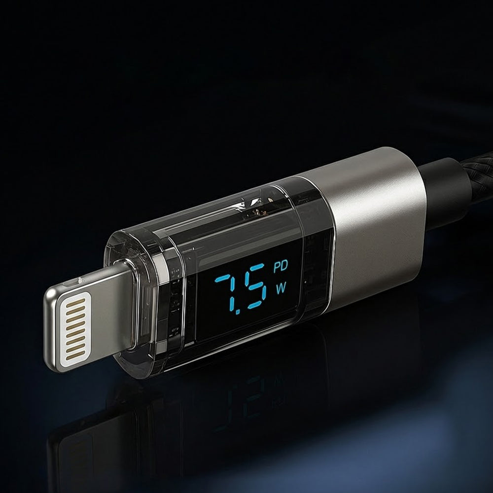Kabl za podatke i punjenje USB-C - Lightning Lito LD09CL Display, 36W, 1.2m, Crni