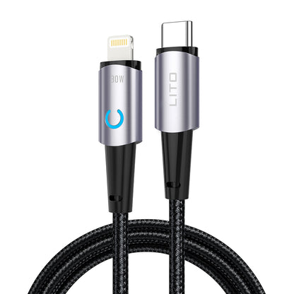 Kabl za Prenos Podataka i Punjenje USB-C - Lightning Lito LD10CL, 30W, 1m, Crni