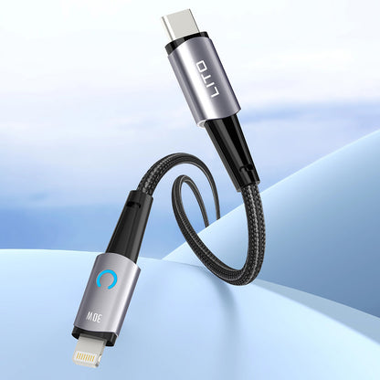 Kabl za Prenos Podataka i Punjenje USB-C - Lightning Lito LD10CL, 30W, 1m, Crni