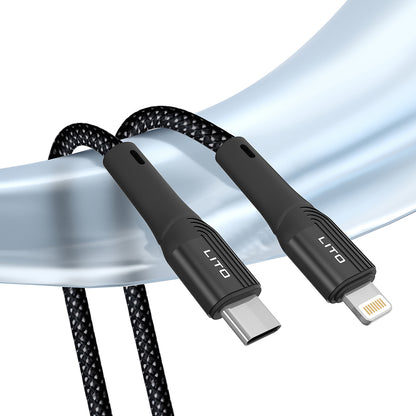 Kabl za Prenos Podataka i Punjenje USB-C - Lightning Lito LD14CL, 30W, 1m, Crni