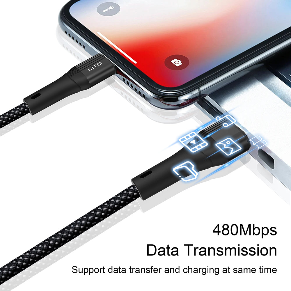 Kabl za Prenos Podataka i Punjenje USB-C - Lightning Lito LD14CL, 30W, 1m, Crni