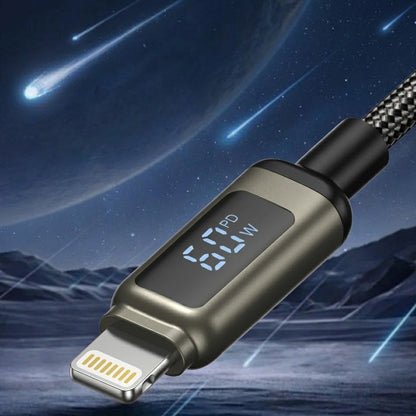 Kabl za Prenos Podataka i Punjenje USB-C - Lightning Lito LD15 Display, 27W, 1m, Crni