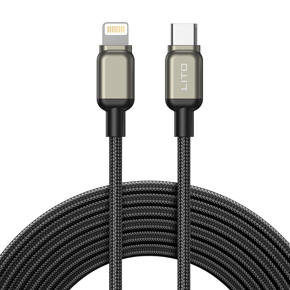 Kabl za podatke i punjenje USB-C - Lightning Lito LD17, 20W, 1m, Crni