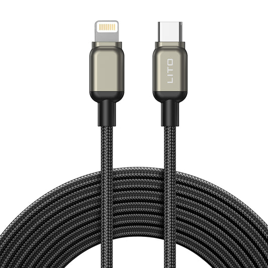 Kabl za podatke i punjenje USB-C - Lightning Lito LD17, 20W, 1m, Crni