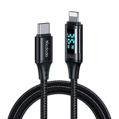Kabl za podatke i punjenje USB-C - Lightning McDodo CA-1030 Display, 36W, 1.2m, Crni