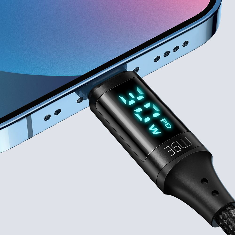 Kabl za podatke i punjenje USB-C - Lightning McDodo CA-1030 Display, 36W, 1.2m, Crni