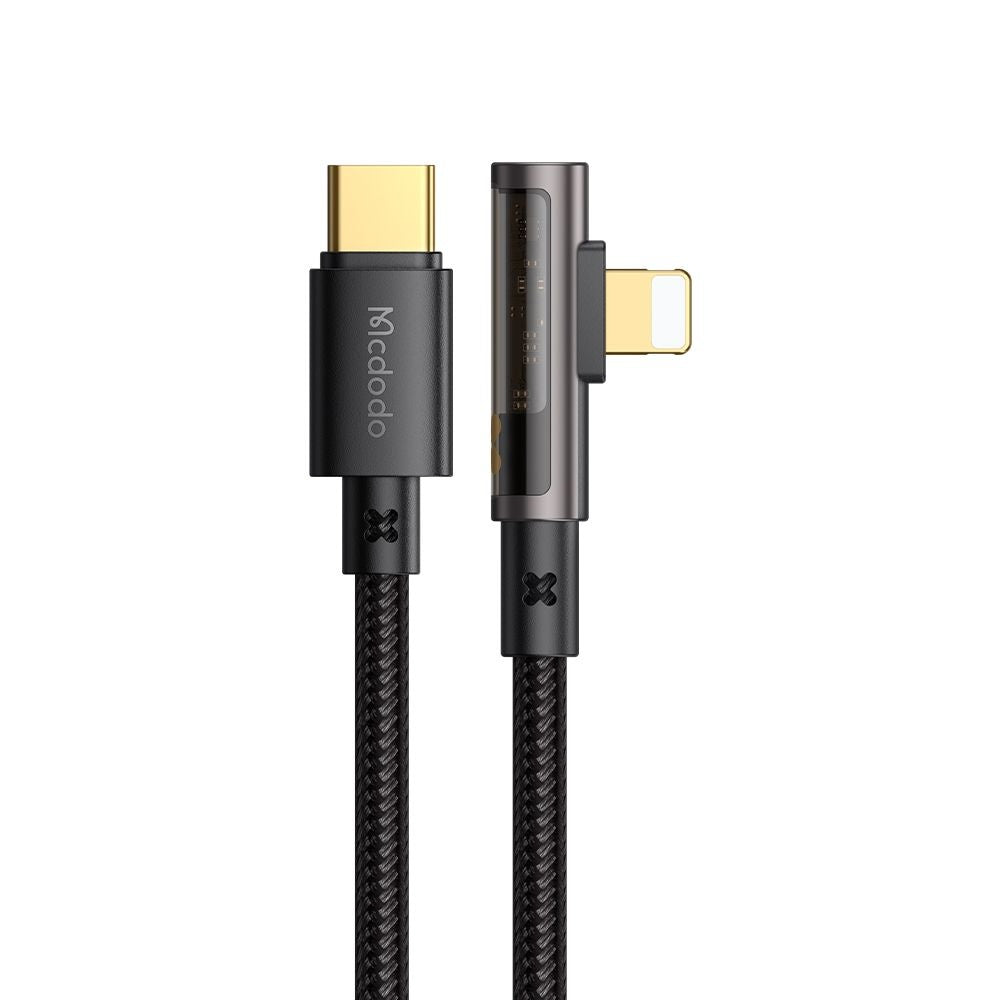 Kabl za prenos podataka i punjenje USB-C - Lightning McDodo CA-3390 Angled, 36W, 1.2m, Crni