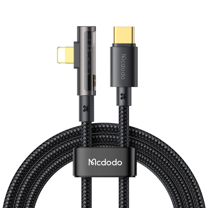 Kabl za prenos podataka i punjenje USB-C - Lightning McDodo CA-3390 Angled, 36W, 1.2m, Crni