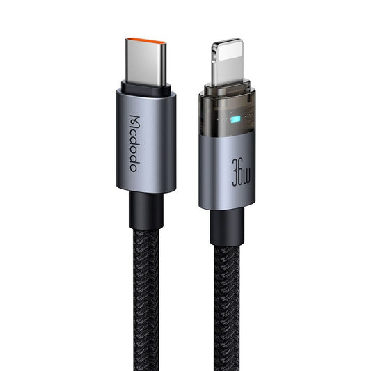 Kabl za podatke i punjenje USB-C - Lightning McDodo CA-6940, 36W, 1.2m, Crni