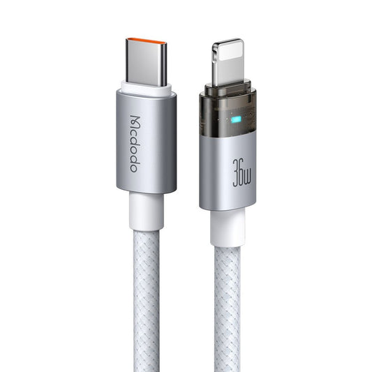 Kabl za podatke i punjenje USB-C - Lightning McDodo CA-6942, 36W, 1.2m, Beli
