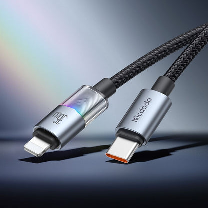 Kabl za Podatke i Punjenje USB-C - Lightning McDodo CA-8190 Colorful, 36W, 1.2m, Crni