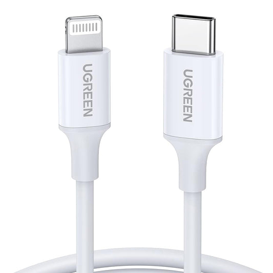 Kabl za prenos podataka i punjenje USB-C - Lightning UGREEN US171 (10493), 20W, 1m, Bela