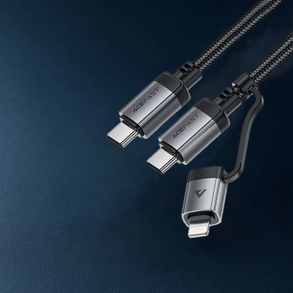 Kabl za podatke i punjenje USB-C - Lightning / USB-C Acefast C20-01, 60W, 1.2m, Crni