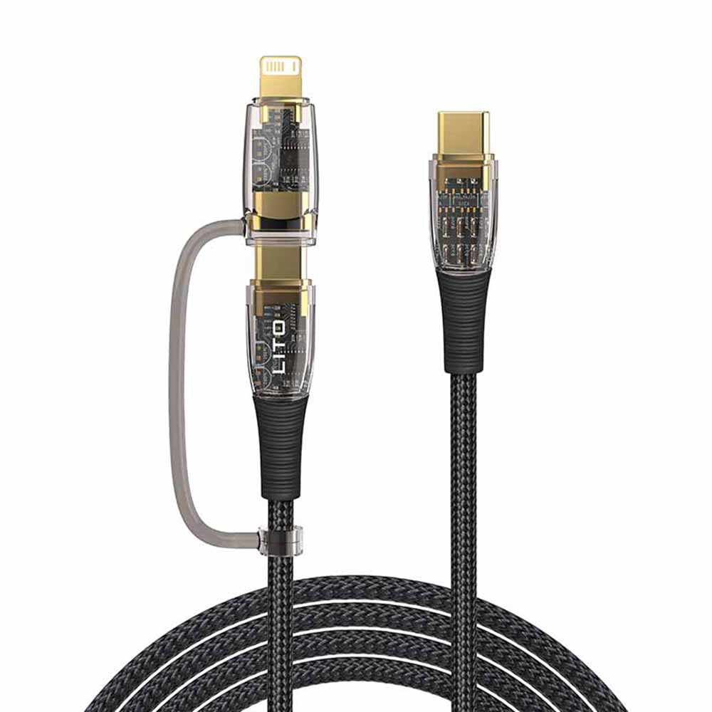 Kabl za podatke i punjenje USB-C - Lightning / USB-C Lito LD12, 60W, 1.2m, Crni