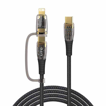Kabl za podatke i punjenje USB-C - Lightning / USB-C Lito LD12, 60W, 1.2m, Crni