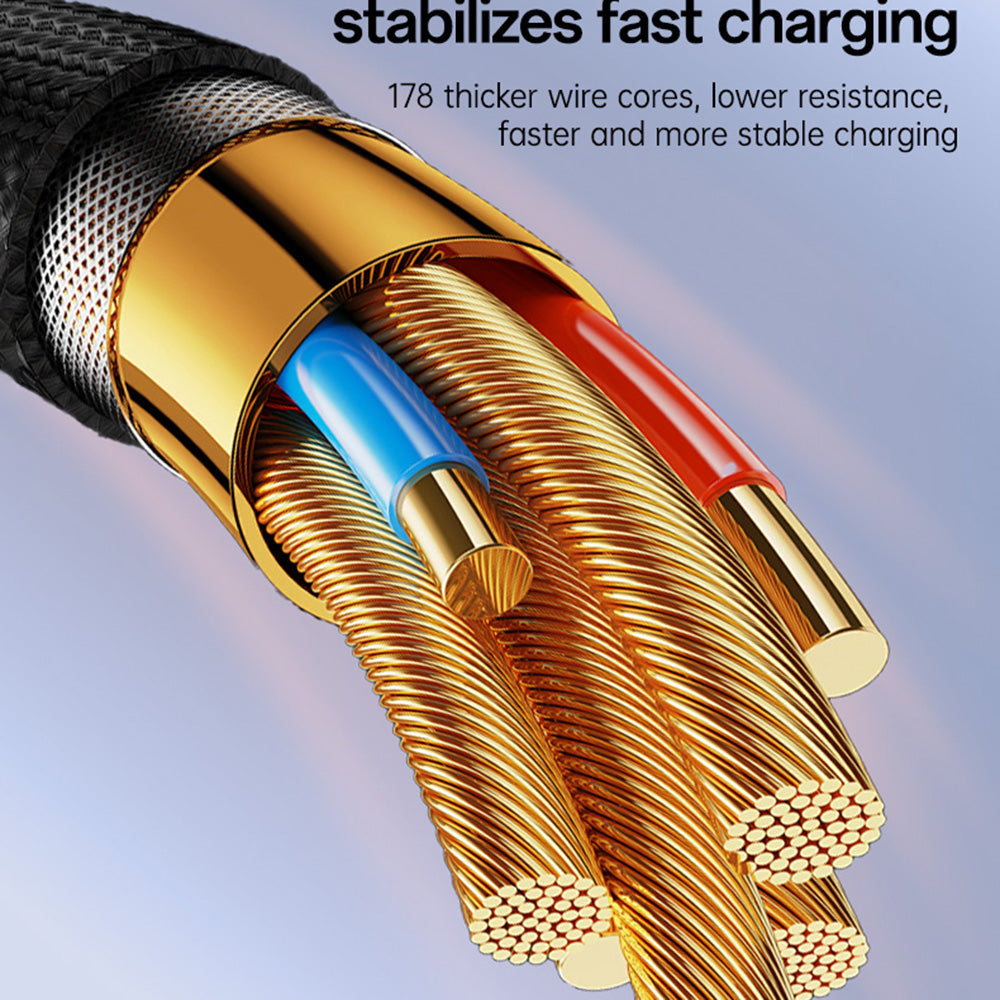 USB-C - Lightning kabl za prenos podataka i punjenje Yesido CA199, 27W, 1.2m, Crni