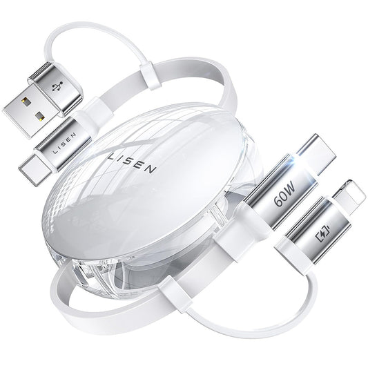 USB-C / USB-A kabl za prenos podataka i punjenje - USB-C / Lightning Lisen, 60W, 1m, Bela YL0123030001