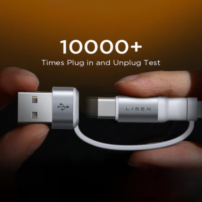 USB-C / USB-A kabl za prenos podataka i punjenje - USB-C / Lightning Lisen, 60W, 1m, Bela YL0123030001