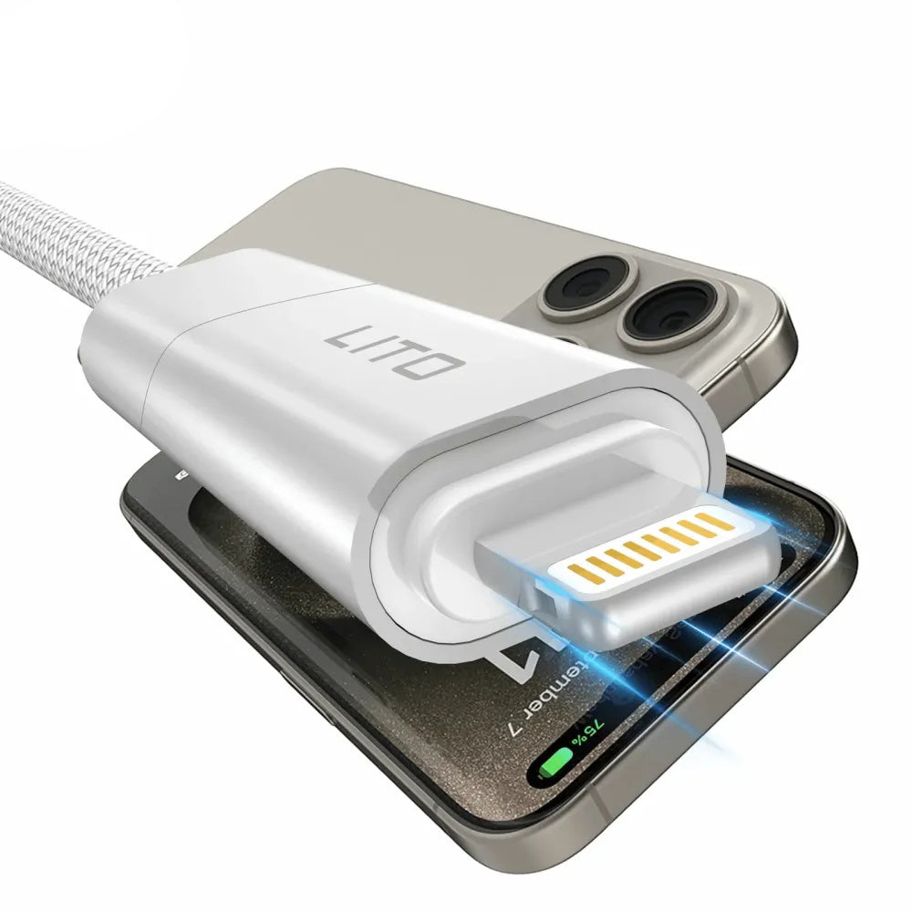 Kabl za Prenos Podataka i Punjenje USB-C / USB-A - USB-C / Lightning Lito LD21, 100W, 1m, Crni