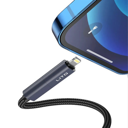 Kabl za Prenos Podataka i Punjenje USB-C / USB-A - USB-C / Lightning Lito LD21, 100W, 1m, Crni