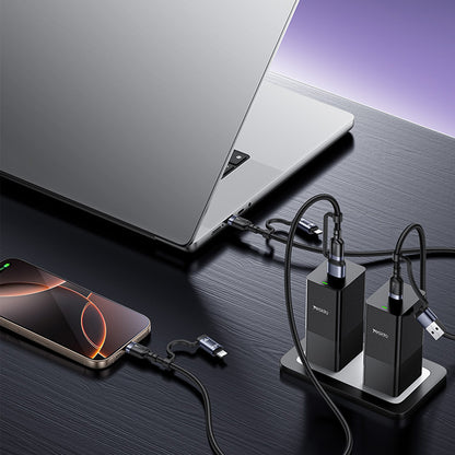 USB-C / USB-A kabl za prenos podataka i punjenje - USB-C / Lightning Yesido CA200, 60W, 1.2m, Crna